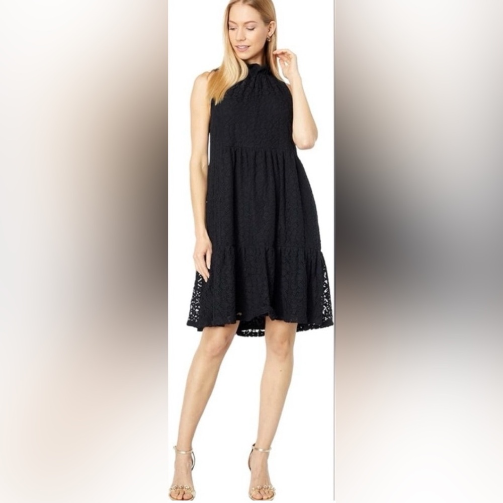 Lilly Pulitzer Cornelia Black Lace Sleeveless Mini Dress